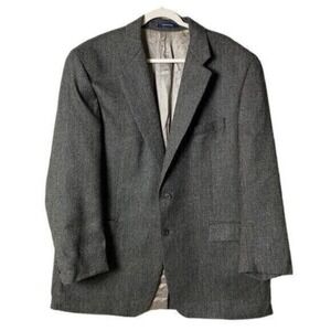 Ralph Lauren Chaps Men's Alpaca Wool Suit Jacket 48L Blazer Tweed‎ Grey Formal